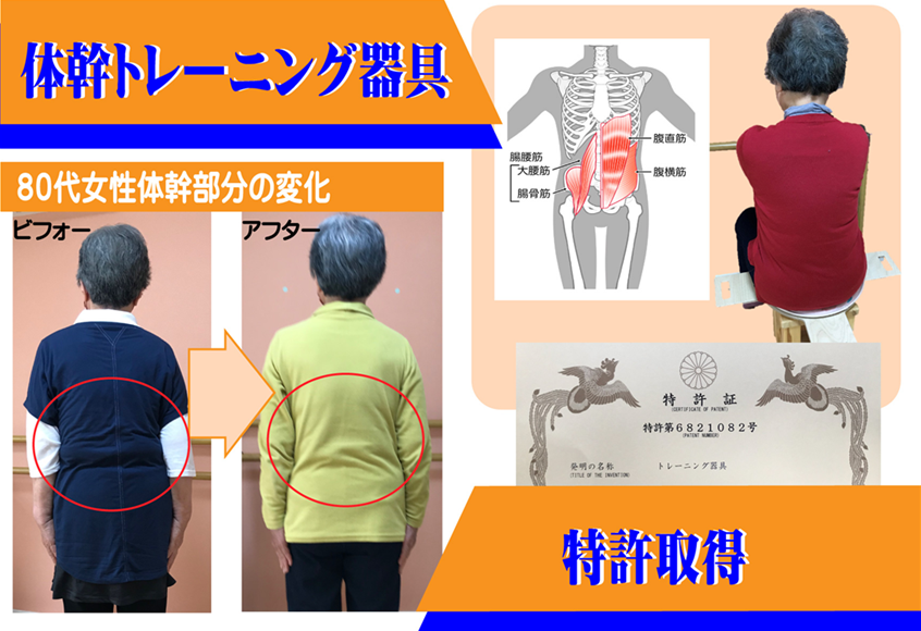 脊柱管狭窄や圧迫骨折の予防に、脊柱起立筋群を解して鍛え、柔軟な背中を作る体幹トレーニング器具